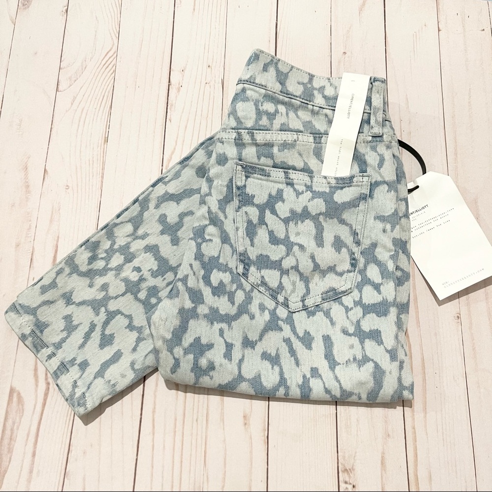 CURRENT ELLIOT Cheetah Print Denim Jeans Size 24
